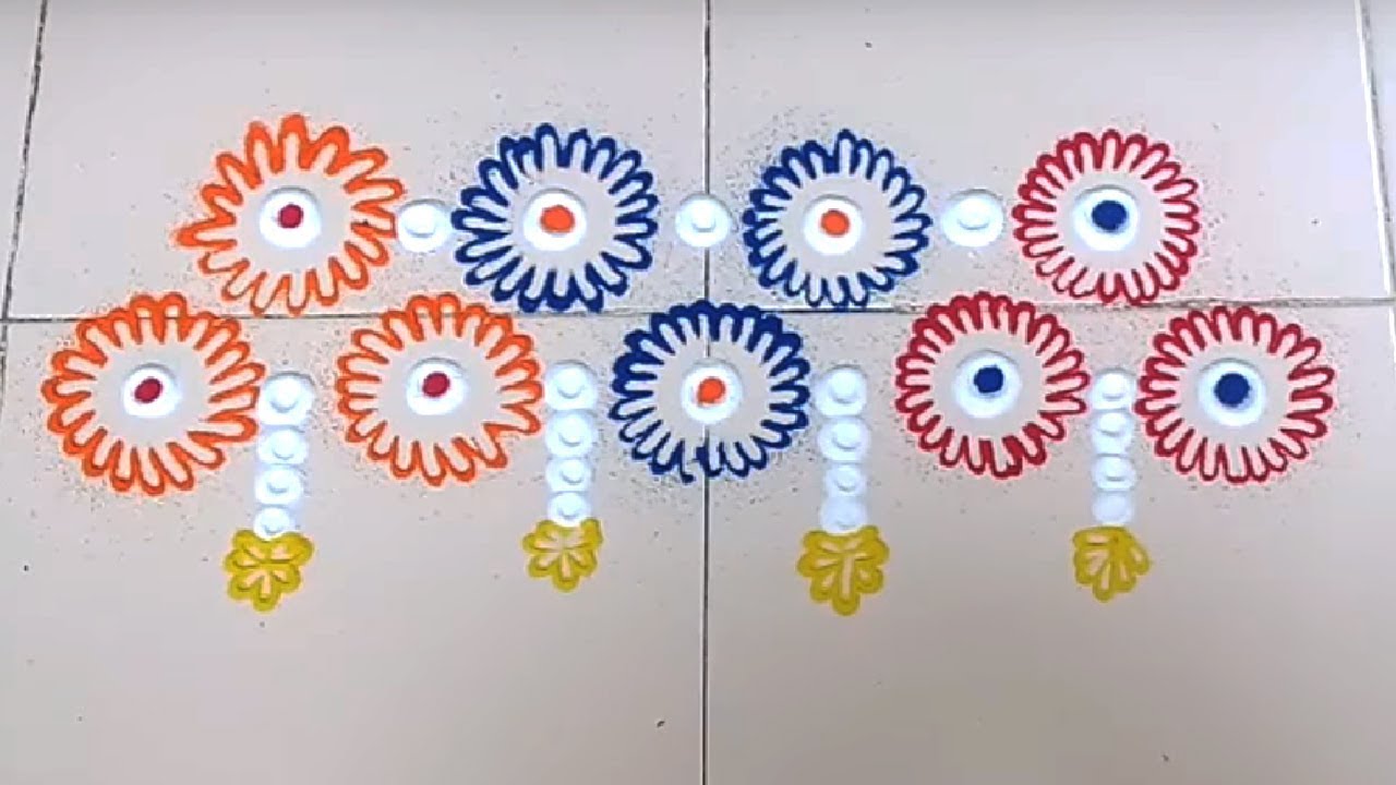 Innovative Rangoli with Disposable Glass || Creative and Innovative ...