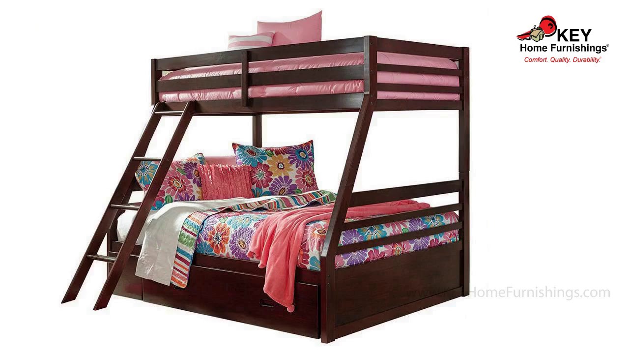 Ashley Halanton Twin Over Full Bunk Bed With Storage B328TFS | KEY Home