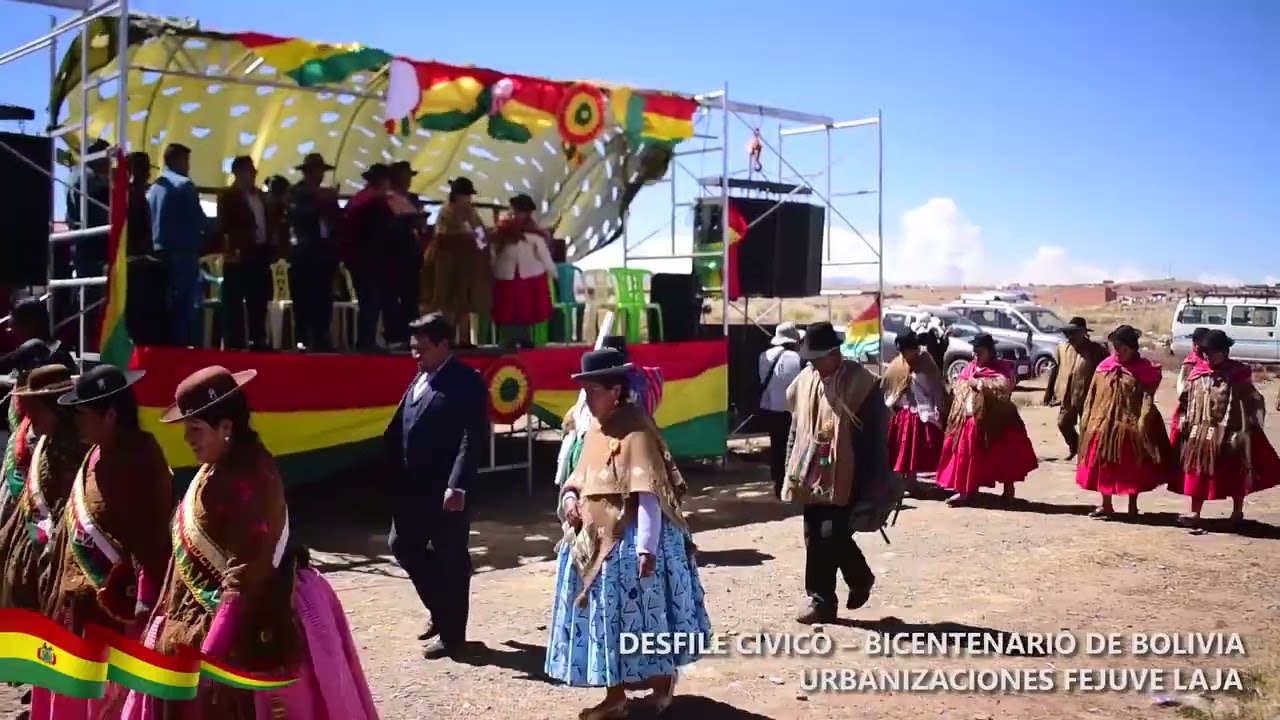 DESFILE CÍVICO EN CONMEMORACIÓN AL BICENTENARIO DE BOLIVIA EN EXFUNDO CUCUTA DEL MUNICIPIO DE  LAJA
