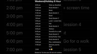 weekend study schedule || 6 hours study planner || #class8  #class9  #class10