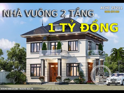 Video THIẾT KẾ NHÀ VUÔNG 2 TẦNG RỘNG 85M2 TẠI HÀ NỘI | ACHI... - youtube