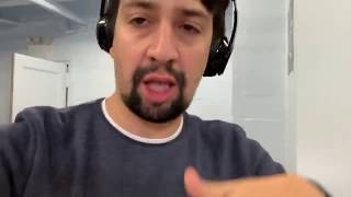 Lin Manuel Miranda rehearsing in the laundry room
