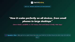🚀 Day 28 - Weekly Review & UI Discussions | English for Frontend Developers