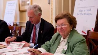 Senator Mikulski Joins the American Red Cross to Sign Holiday Cards for Troops and Military Families