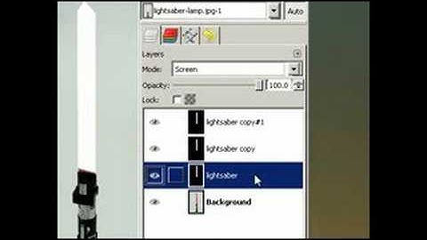 Make a lightsaber with gimp