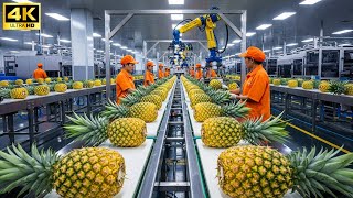 How Pineapple Juice Is Made in Factory | Complete Pineapple Processing Line (4K HDR)
