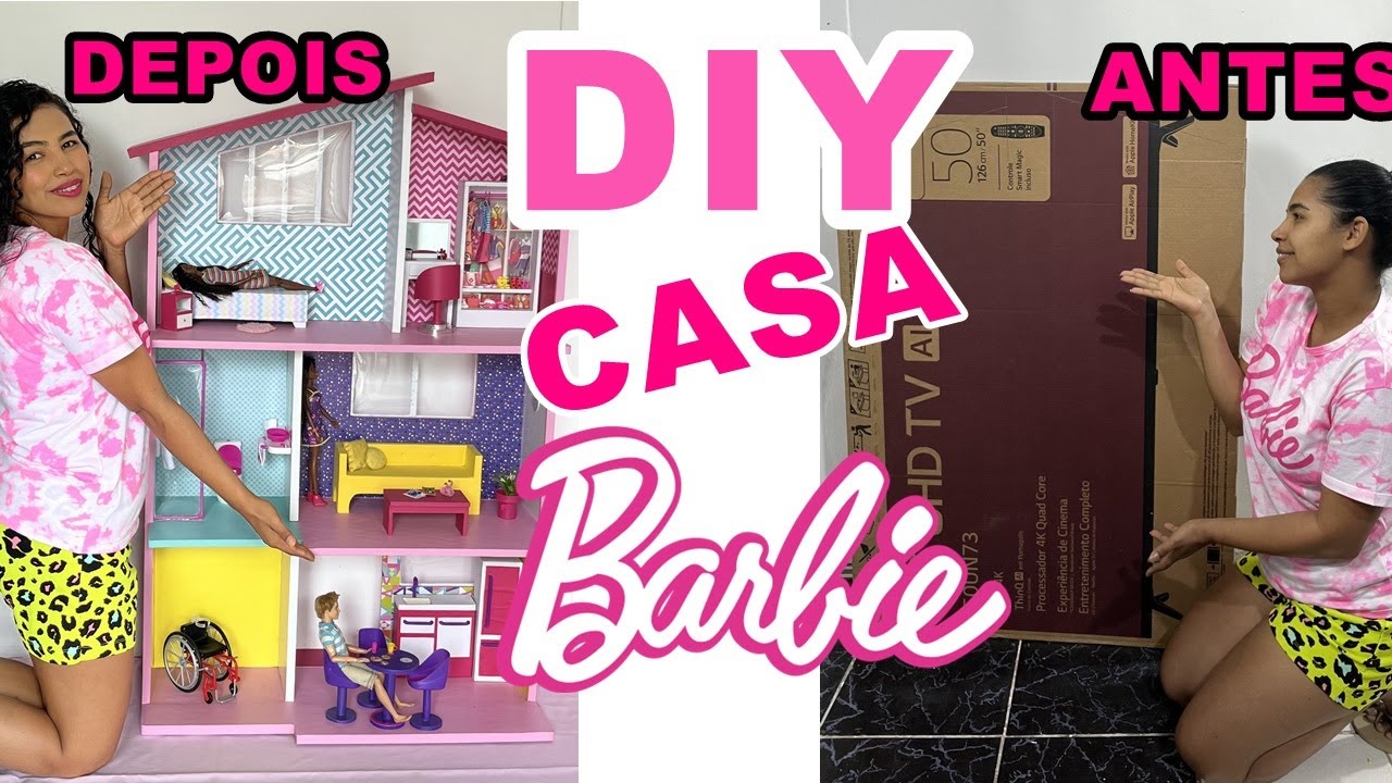 CASA DA BARBIE FEITA COM CAIXA DE TV- parte 1 