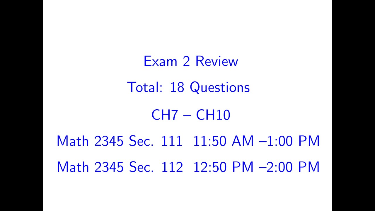 exam2 review video - YouTube
