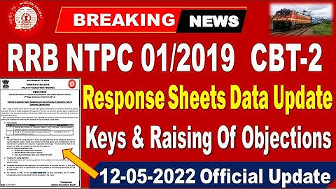 NTPC CBT 2 Response Sheets, Keys & Objections for Level 6 & 4  Latest Railway Update by SRINIVASMech