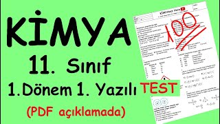 KİMYA 11. Sınıf 1. Dönem 1. Yazılı Soruları  Yazılıya hazırlık (PDF açıklamada) 2022/2023