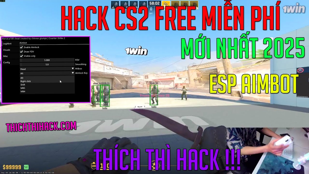 TẢI HACK CS2 FREE MIỄN PHÍ BẢN VERTEX  V1 2025: ESP WALL AIMBOT - THÍCH THÌ HACK