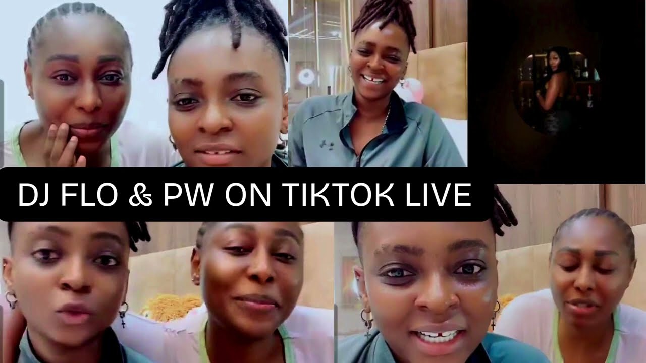 Fan with giant husband and 13 kids😅 on a magical🤭 Tiktok live with DJ Flo + Besties serving beauri 😍
