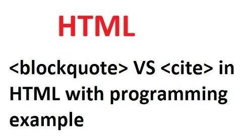 Blockquote ans Cite tag in html  | Part 7