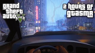 TWO HOURS of GTA ASMR  Close Up Ear to Ear Whispers ✨ Rain ✨Car Sounds ✨ City Ambience