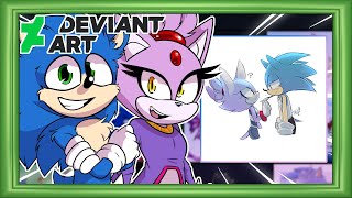 Movie Sonic & Blaze Visit Deviant Art - BLAZE KISSING SONIC?!