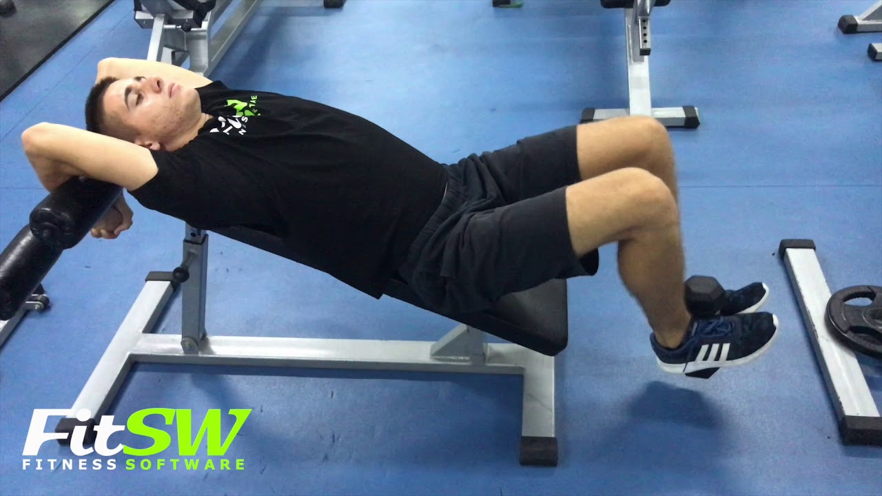 Weighted Incline Leg Hip Raise Abs, Core, Hip Flexor Exercise Demo Howto YouTube