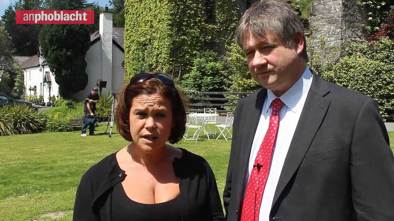 Mary Lou McDonald and Basil McCrea at the Sinn Féin Summer School