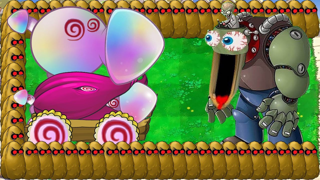 Hypno Peashooter Nut X Hypno Cannon Attack Giga Zomboss vs Gargantuar - Plants vs Zombies Hack