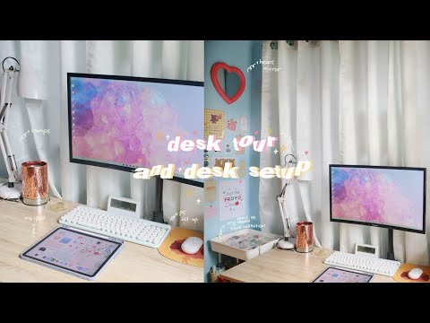 desk tour 📚 online class set-up and my stationery collection