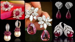 Outstanding Luxury Ruby And Diamond Earrings And Stud Designs