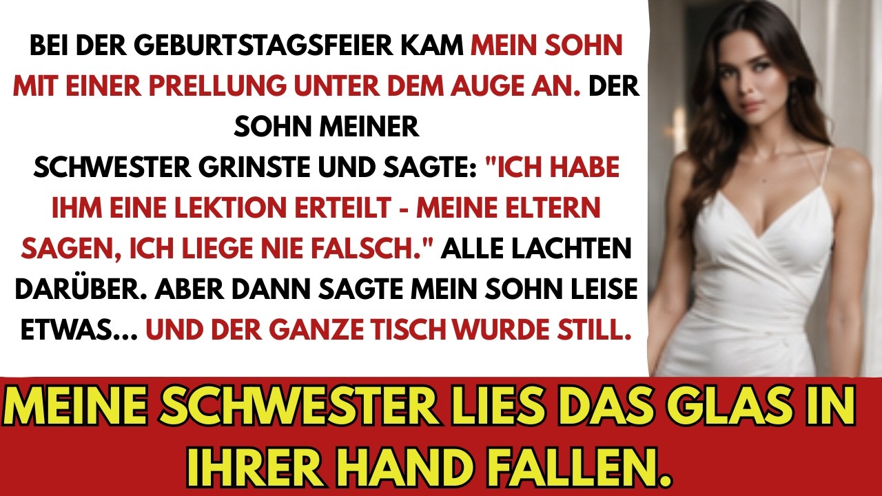 Ich stand an der Bar und beobachtete, wie mein Sohn Tim seine Geburtstagsgäste begrüßte. Sein Lächeln war strahlend, der blaue Fleck unter seinem Auge längst verheilt. Vor einem Jahr hatte ich...