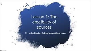 S1 Digital Literacy (ICT) - Lesson 1 - The credibility of sources