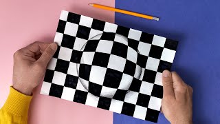 Art activity idea How to make Op-Art sphere illusions. Perfect for at home or the classroom withme