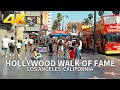 LOS ANGELES - Walking Hollywood Walk of Fame, Hollywood Blvd, California, USA, Travel, 4K UHD