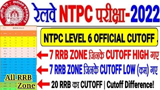 RRB NTPC LEVEL 6 & 4 ALL RRB ZONE OFFICIAL CUTOFF FULL ANALYSIS// 7 HIGH & 7 LOWEST CUTOFF ZONE