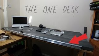 So Project Geek Desk was born when I failed to find a desk I could use, both as a PC desk and a recording and unboxing desk. So 