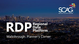 Regional Data Platform Walkthrough: Planner’s Corner
