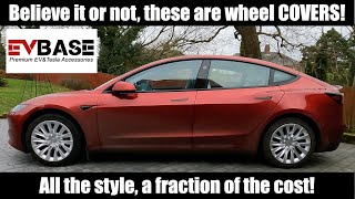 Why pay for alloy wheel upgrades for your Tesla when you can buy these? EVBase luxury wheel covers.