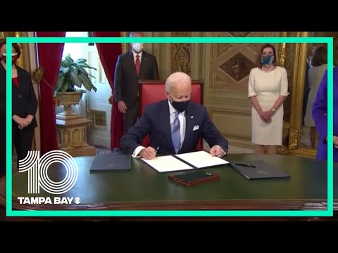 President Biden signs his first executive orders in office