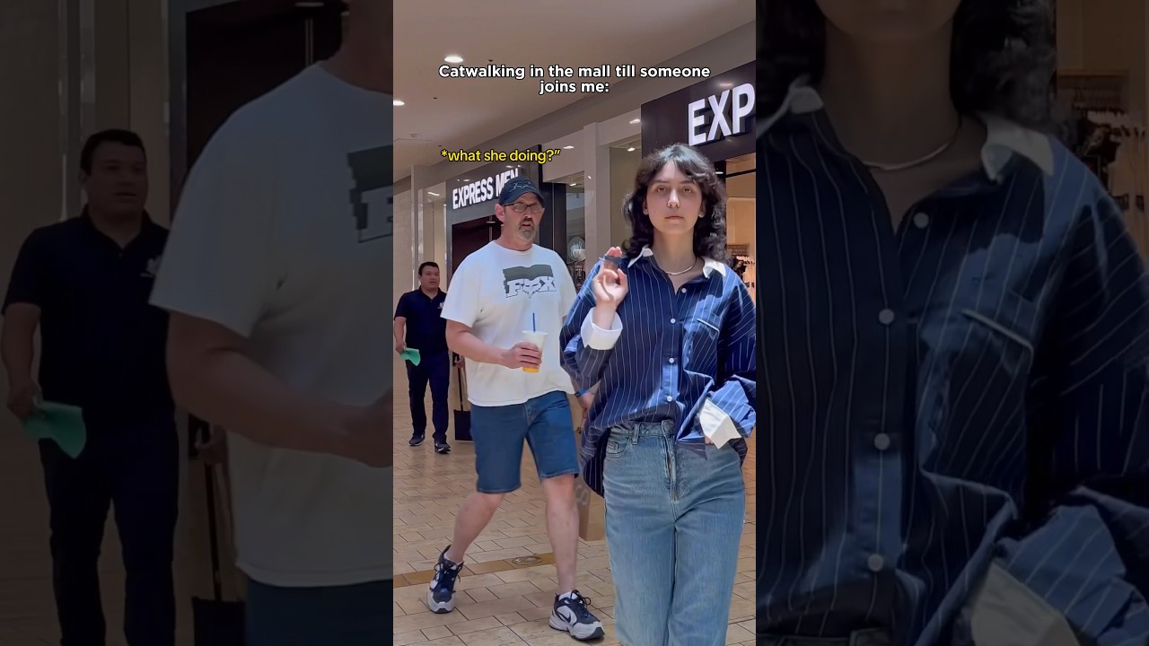 Catwalking in the mall to see if anyone joins me😆she did amazing🥹