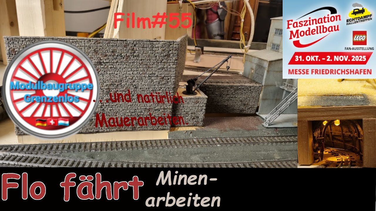 Minenarbeit mit Flo fährt auf dem Märklin Modul.