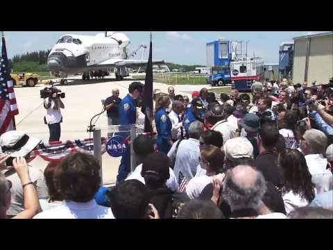 The Last Shuttle Crew Addresses Kennedy Space Center
