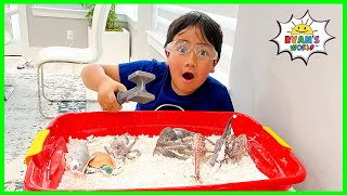 easy diy science experiment for kids how to make dinosaur fossil dig exploration