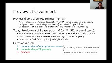 Yannai Gonczarowski: Describing Deferred Acceptance to Participants