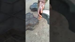 how to make colour in cement interlock tile project idea#5-Minute Cement crafts#short