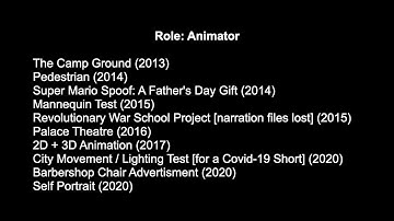 Animation Portfolio (2020)