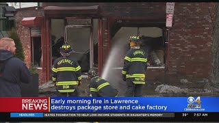 Fire destroys liquor store and bakery in Lawrence