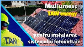 Am instalat sistemul de panouri solare cu TAW ENERGY