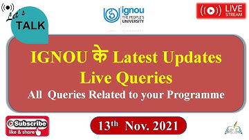 #26 Live | IGNOU All Latest Updates | All Queries Related to your Programme Exam Re-registration etc
