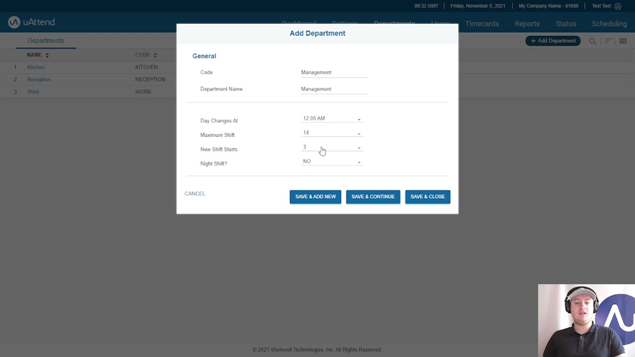 Adding Departments | Support Tutorial | uAttend by Chronologic