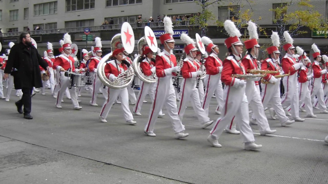 Macy's Great American Marching Band 2016 marching by 66th St & 6th Ave