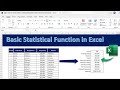 Basic Statistical Functions in Microsoft Excel | Statistical Formulas in Microsoft Excel