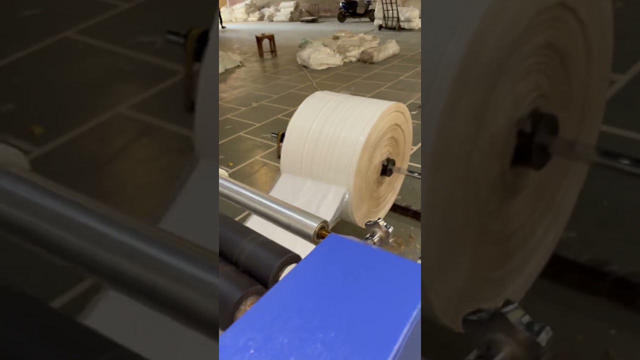 Automatic PP,HDPE,Plastic Bag Cutting machine #ricebag #plasticbag #nonwovenbag #wovensack #wovenbag