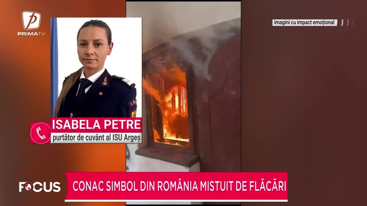 Conac simbol din România mistuit de flăcări