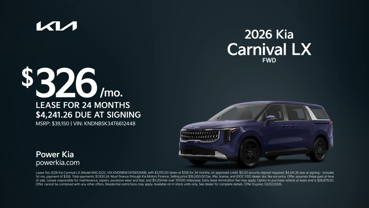 Kia Carnival 01/27/2026 6823832