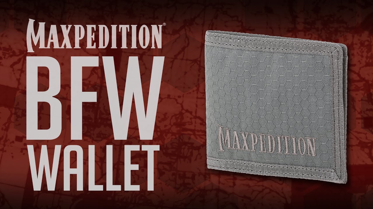 MAXPEDITION AGR BFW Bi Fold Portefeuille Noir Portefeuille Fin Nylon 1000D